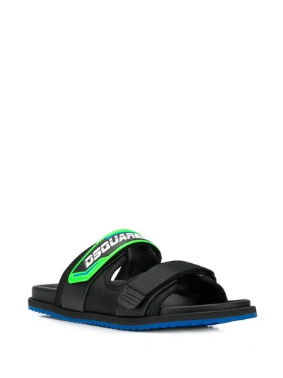 Shop Dsquared2 Sandalen Mit Logo-riemen In Black