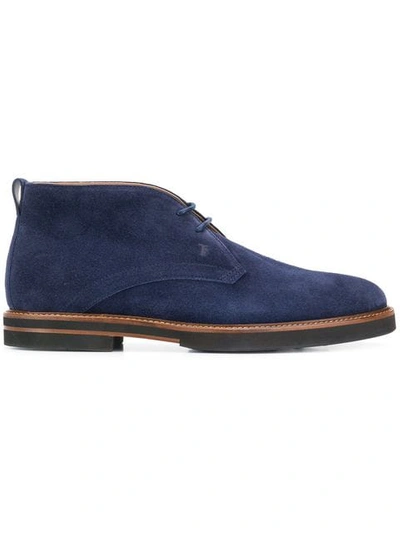 Shop Tod's Lace-up Ankle Boots In Blue