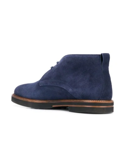 Shop Tod's Lace-up Ankle Boots In Blue