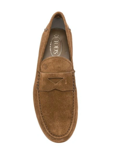 Shop Tod's Gommino Sole Loafers In S818