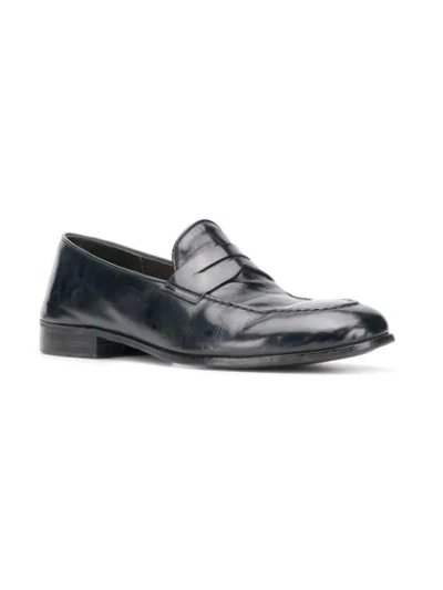 ALBERTO FASCIANI WEATHERED PENNY LOAFERS - 黑色