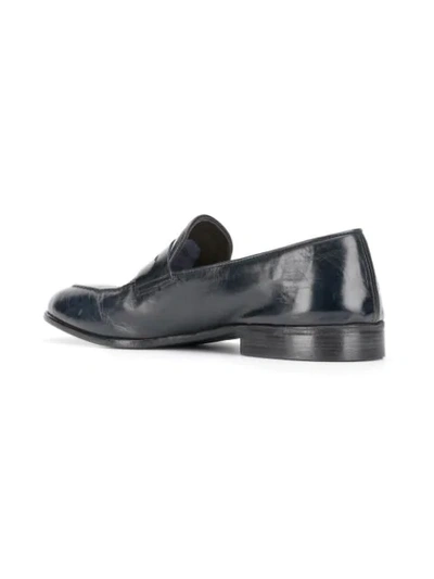 Shop Alberto Fasciani Weathered Penny Loafers In Dark Blue