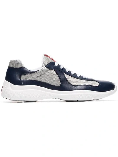 Shop Prada Americas Cup Sneakers In Blue