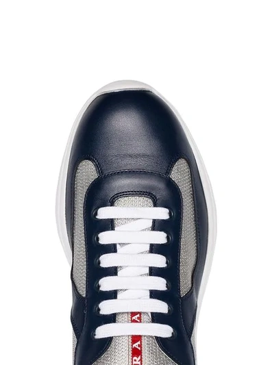 Prada Men Two-tone Leather And Tech Fabric Sneakers In Multi