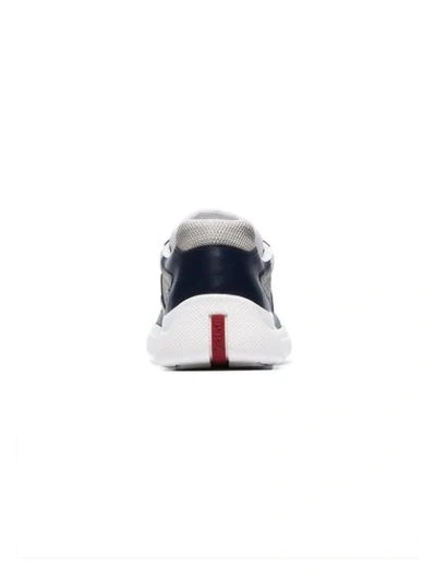 Prada Men Two-tone Leather And Tech Fabric Sneakers In Multi