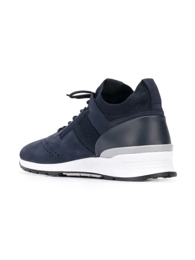 Shop Tod's Nubuck Leather Sneakers In Blue