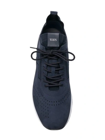 TOD'S 牛巴皮运动鞋 - 蓝色