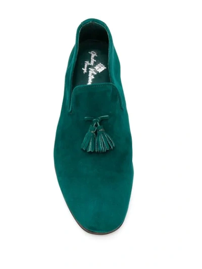 Shop Andrea Ventura Tassel Detail Loafers - Green