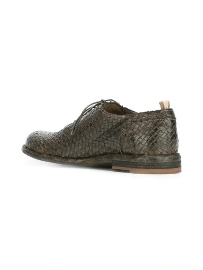 Shop Officine Creative Woven Oxford Shoes - Grey