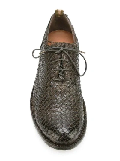 Shop Officine Creative Woven Oxford Shoes - Grey
