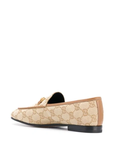 Shop Gucci Jordaan Gg Canvas Loafers In Neutrals