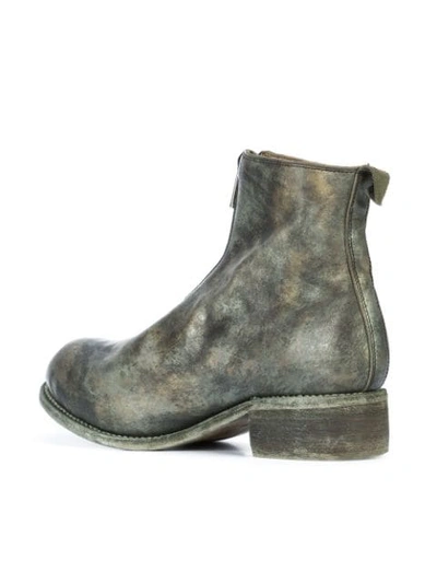Shop Guidi Camouflage Zip Front Ankle Boots In Green