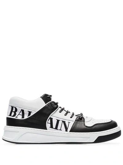 Shop Balmain Low-top Logo Sneakers In Black