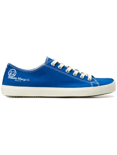 Shop Maison Margiela Denim Tabi Toe Sneakers In Blue