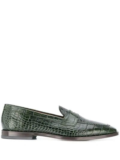 Shop Etro Leather Loafers - Grey