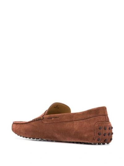 Shop Tod's Slip On Loafers In Brown