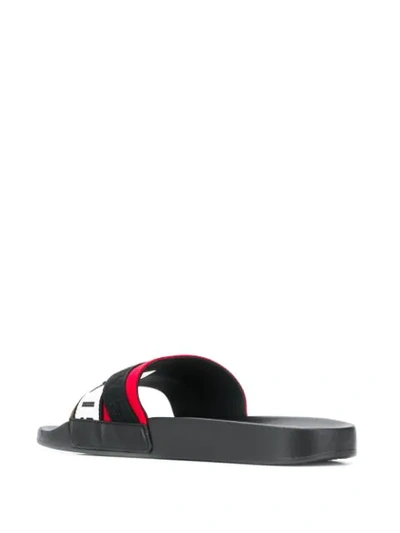 Shop Givenchy Contrast Logo Slides In Black