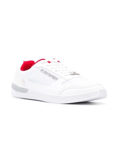 Shop Plein Sport Mesh Low-top Sneakers - White