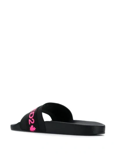 Shop Dsquared2 Logo Slides In Black