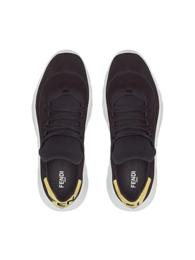 Shop Fendi Oversized Tongue Sneakers In Black