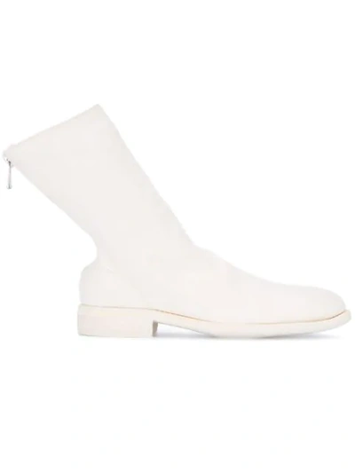 Shop Guidi Rear Zip Boots - White