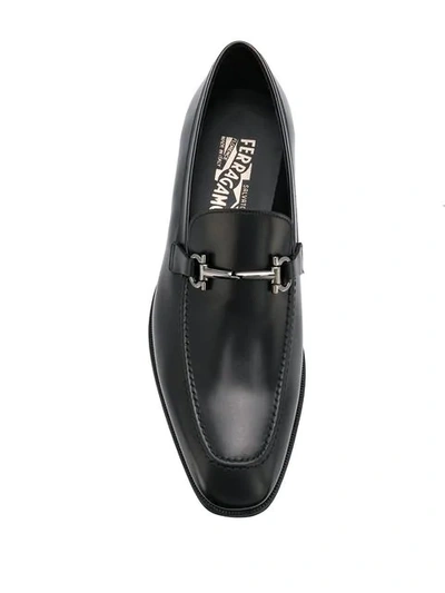 Shop Ferragamo Leather Formal Loafers In Black