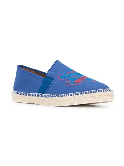 Shop Kenzo Tiger Elasticated Espadrilles In Blue