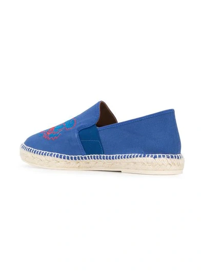 Shop Kenzo Tiger Elasticated Espadrilles In Blue