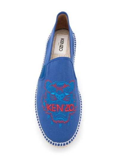 Shop Kenzo Tiger Elasticated Espadrilles In Blue