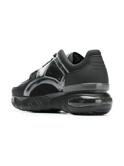 Shop Fendi Low-top Platform Sneakers In Black