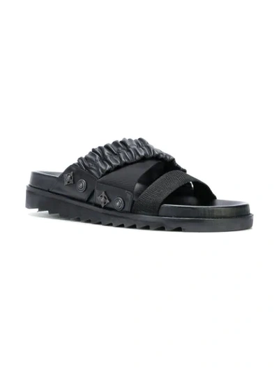Shop Toga Virilis Cleated Sole Sandals In  - Black