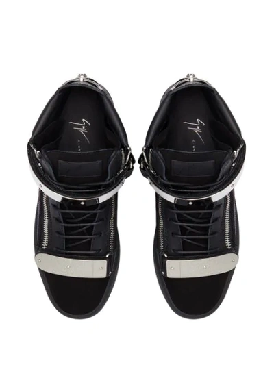 Shop Giuseppe Zanotti Coby Crystal-embellished Sneakers In Black