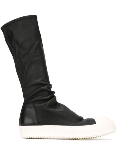 Shop Rick Owens Sneaker Boots In 91 Black White