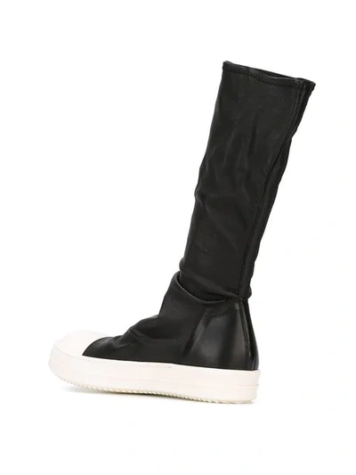 Shop Rick Owens Sneaker Boots In 91 Black White