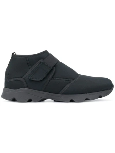 Shop Marni Technical Fabric Touch Strap Sneakers In Black