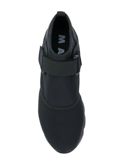 Shop Marni Technical Fabric Touch Strap Sneakers In Black