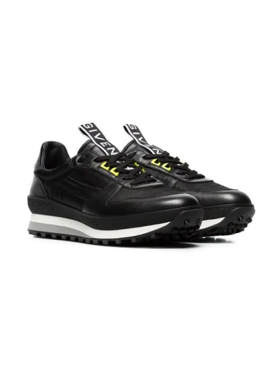 Shop Givenchy Black Tr3 Runner Leather Sneakers