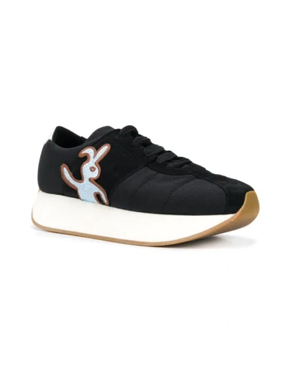 Shop Marni Wedge Rabbit Sneakers In Black