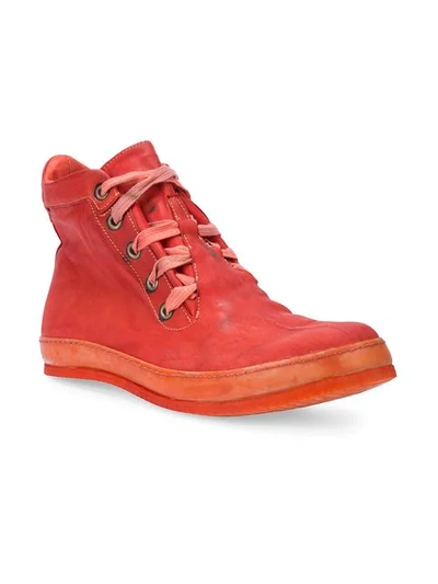 Shop A Diciannoveventitre Distressed Sneakers In Red