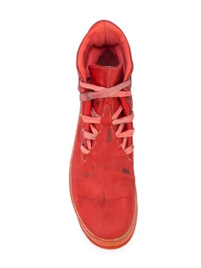 Shop A Diciannoveventitre Distressed Sneakers In Red