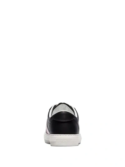 Shop Moncler Striped Low-top Sneakers In Black