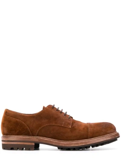Shop Brunello Cucinelli Lace-up Derby Shoes In Brown
