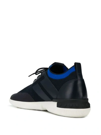 Shop Tod's Knitted Sock-style Sneakers In Blue