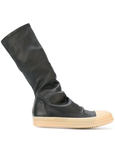 Shop Rick Owens Sock Sneaker Boots In Black