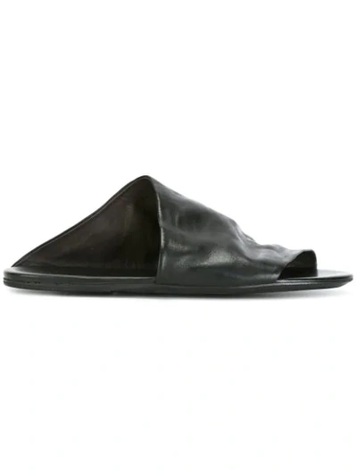 Shop Marsèll Asymmetric Sandals In Black