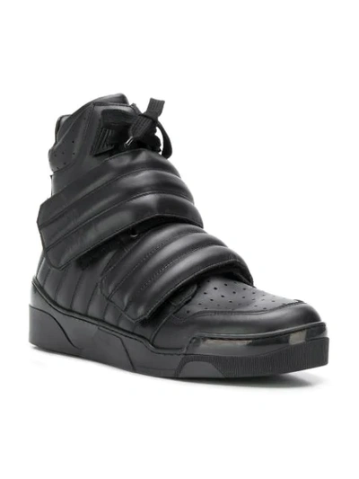 Shop Les Hommes Padded High-top Sneakers In Black
