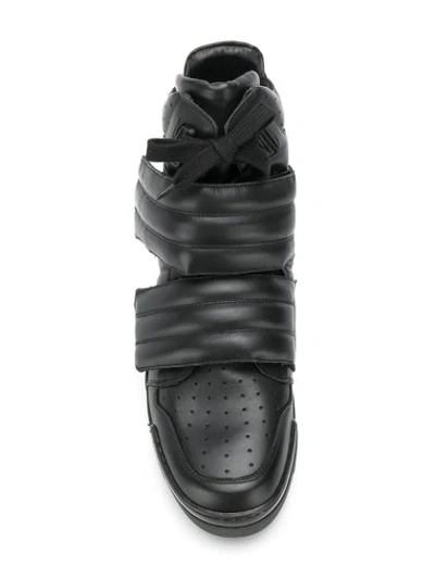 Shop Les Hommes Padded High-top Sneakers In Black