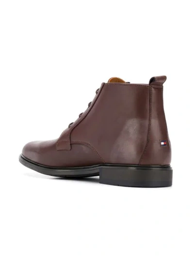Shop Tommy Hilfiger Almond Toe Boots In Brown