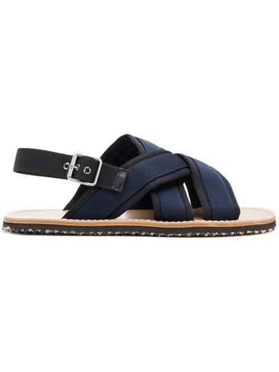 Shop Marni Crossover Fussbett Sandals In Black