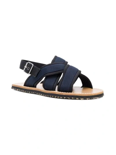 Shop Marni Crossover Fussbett Sandals In Black